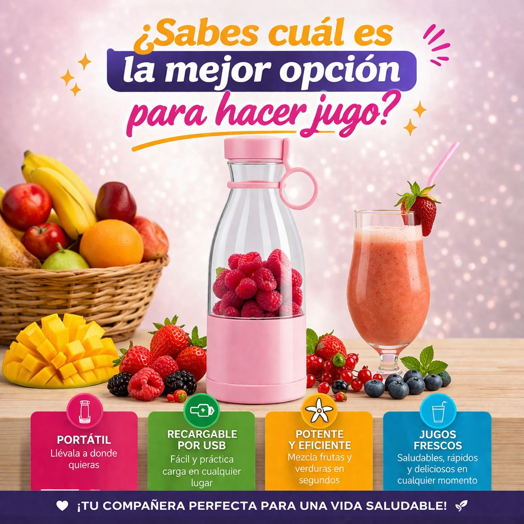 “Prepara jugos naturales en 30 segundos desde cualquier lugar”